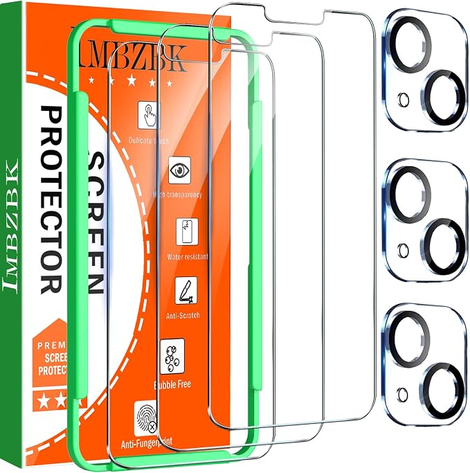 IMBZBK 3 Pack Screen Protector for iPhone 13 Tempered Glass