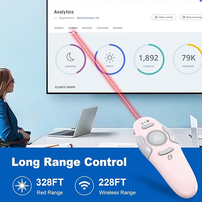 QUI Presentation Clicker Wireless Presenter Remote Clicker