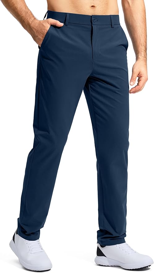 Pudolla Men's Golf Pants Stretch Work Dress Comfy Pants 30"/32"/34" Lightweight Quick Dry Casual Slacks Trousers with Pockets
