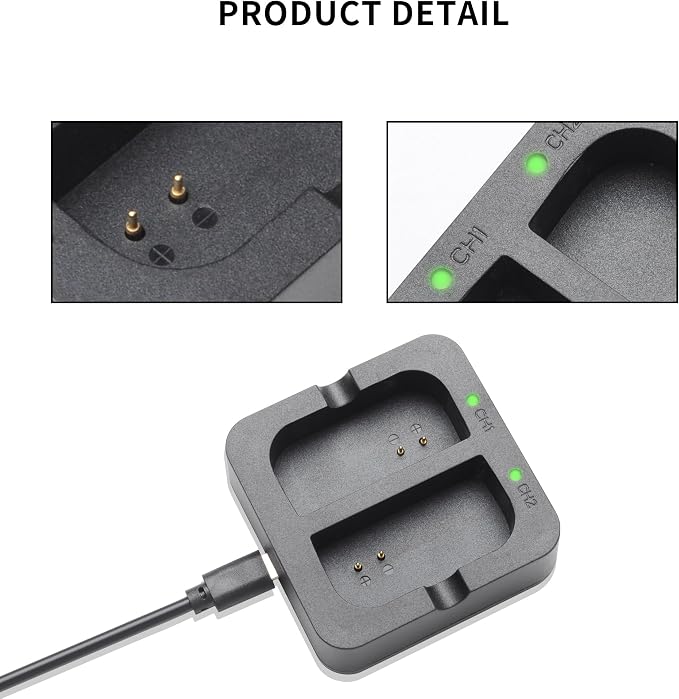 Battery Charger for Ring Rechargeable Battery, Dual Port Battery Charger