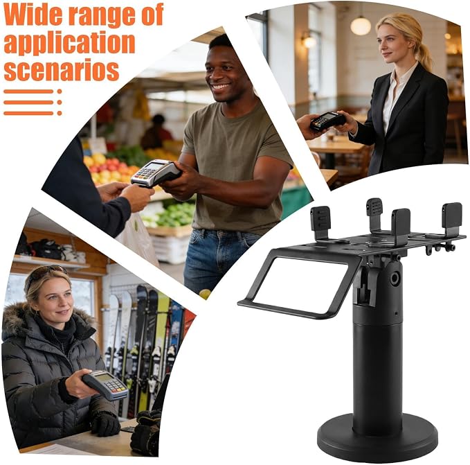 POS System Stand, 360-Degree Rotation Holder, Ergonomic Credit Card Terminal