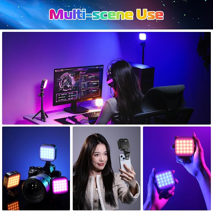 ULANZI U60 RGB Video Lights Black LED Camera Light 360° Full Color Portable