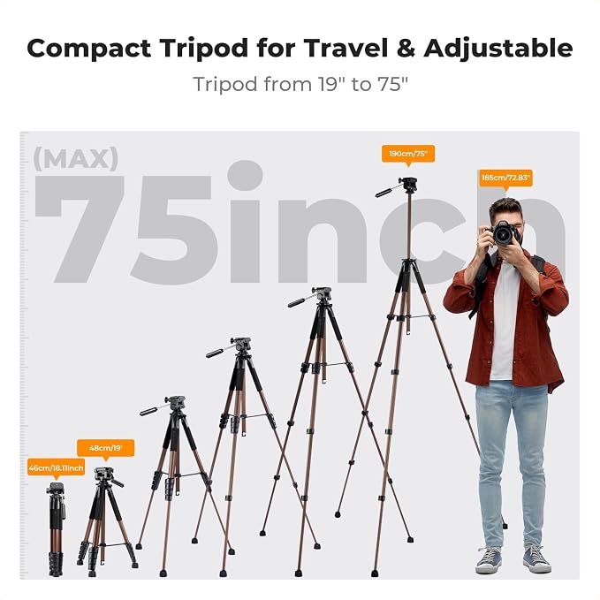 K&F CONCEPT Camera Tripod, Cellphone Clip