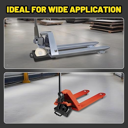 Rubber Heavy Duty Pallet Jack Rubber Wheel Chock 2 Pack, Premium Pallet Jack Stopper for Truck 14.2" Length x 11.2" Width x 2" Height (Black, 2 Packs)