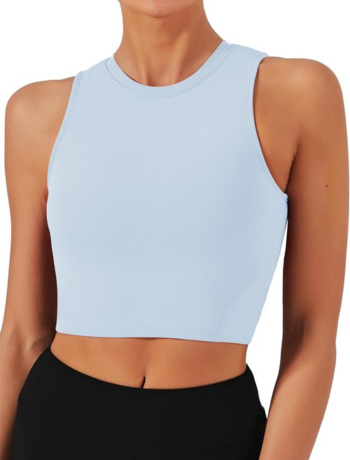 Natural Feelings Nudi Sports Bras - Removable Padded Yoga Tank Tops for Women | Sleeveless Fitness Crop Tops
