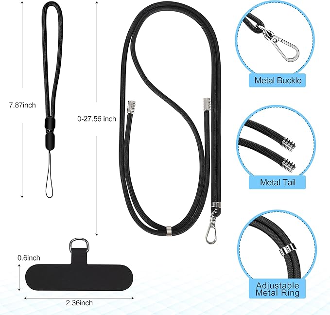 takyu Phone Lanyard, 2 Pack Soft Nylon Neck Strap Universal Cell Phone Lanyard
