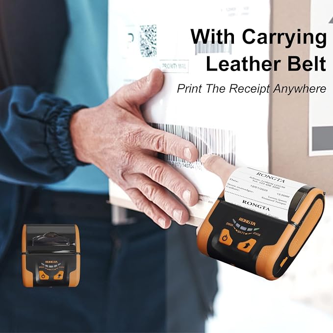 Rongta Portable 80mm POS Printer, Mobile Thermal Receipts Printer,
