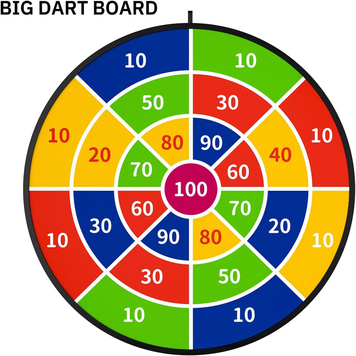 TEMI 29" Large Dart Board - Fun Indoor & Outdoor Game with 20 Balls | Perfect Birthday Gift for Kids Ages 3-12