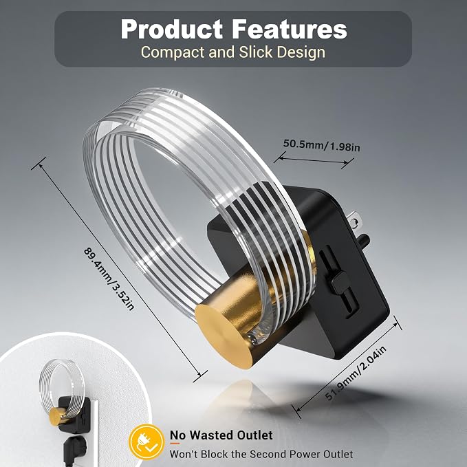 JandCase Night Light, Night Lights Plug into Wall, Dimmable Nightlight