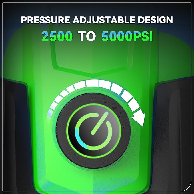 Electric Pressure Washer, 5000 PSI 4.0 GPM Heavy Duty Power Washer, with 4 Nozzles,Foam Cannon,33FT Hose Reel and 500ml Soap Bottle for Home/Cars(Light Green)