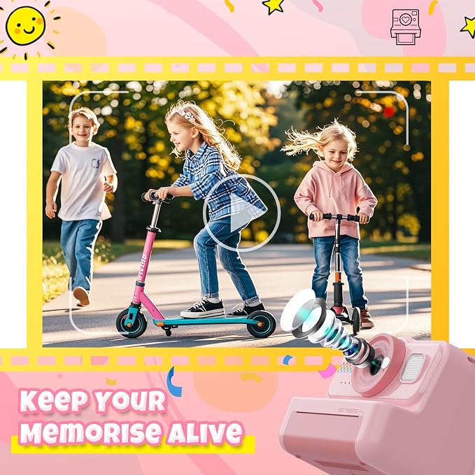 HiMont Kids Camera Instant Print, 1080P HD Instant Print Camera