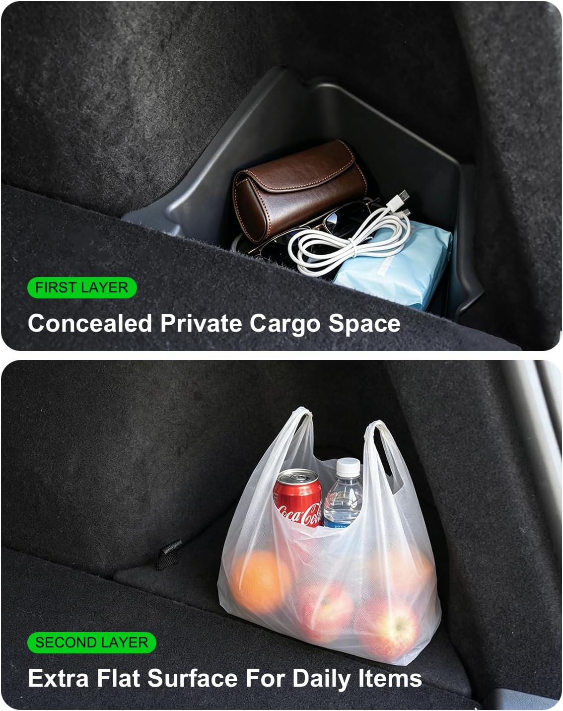 Xprite Rear Trunk Storage Bins for 2025-2026 Tesla Model Y Juniper 5-Seat