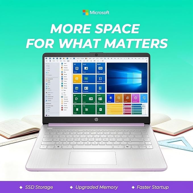 HP Everyday Laptop with Copilot AI • 2026 Edition • Intel 4-Core N150 Processor • 4GB RAM DDR5 • 128GB SSD + 1TB Cloud Storage • Microsoft 365 • Thin & Portable • 11.5hrs Battery • Windows 11