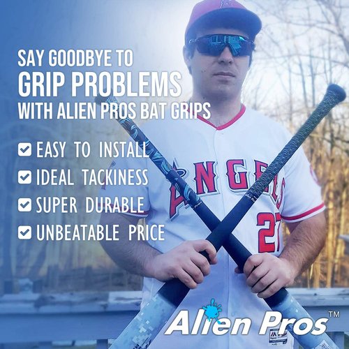 **ALIEN PROS Bat Grip Tape - 0.5MM Precut Baseball Grip Tape for Pro Feel | 1 or 3 Pack Options**