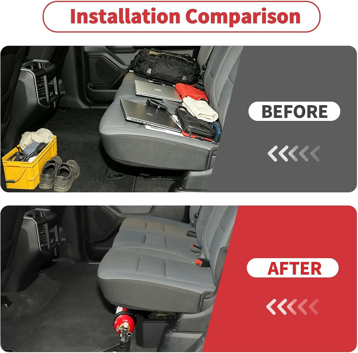 Linskip Under Seat Storage Compatible with 2014-2018 Chevy Silverado & GMC Sierra 1500 & 2015-2019 2500HD 3500HD, Modular Storage Solution with MOLLE Panel for Organized Utility, Underseat Organizer