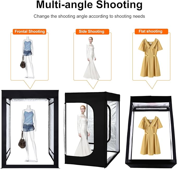 48"x78"x40" Large Photo Studio Light Box Photography, 8 Light LED Panels