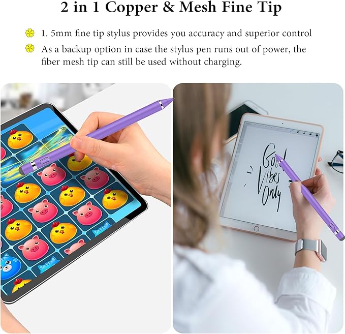 Stylus Pen for Touchscreen, Kenkor Rechargeable Digital Fine Point Active