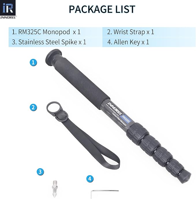 Carbon Fiber Camera Monopod INNOREL RM325C Professional Portable Compact