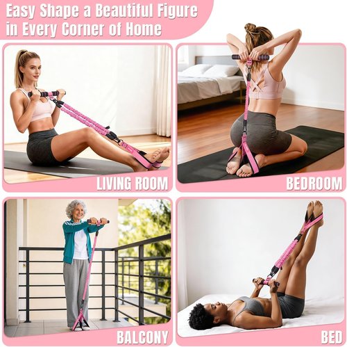 KUZARO Multifunction Resistance Bands - Adjustable 3-Tube Handle Set for Core, Abdomen, and Arm Workouts