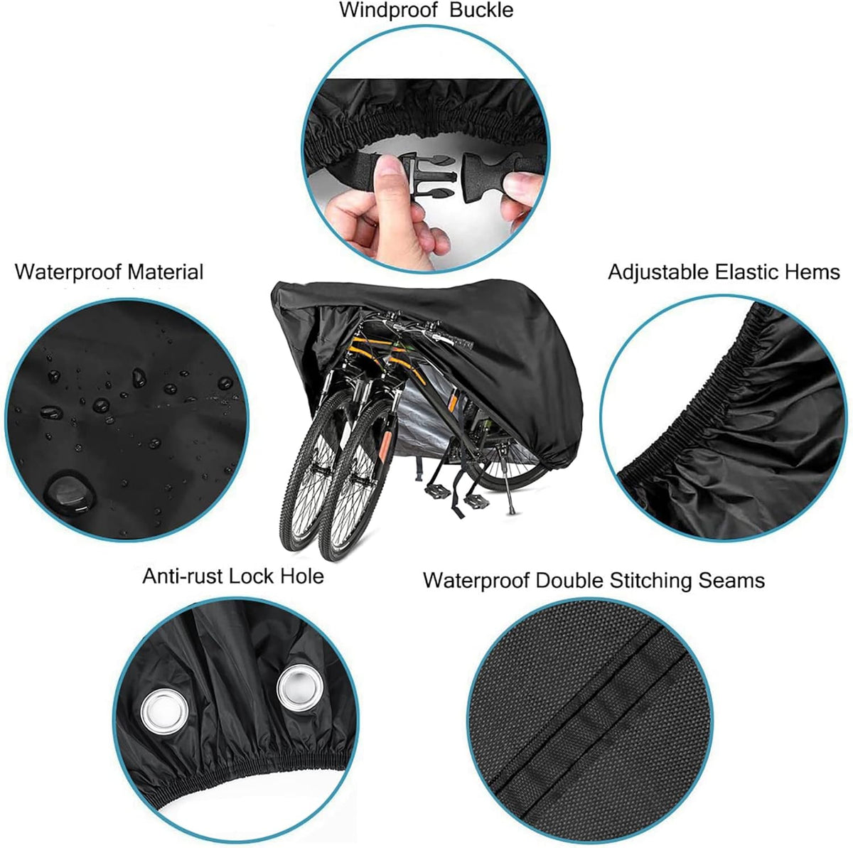 Szblnsm Bike Cover - Waterproof 420D Heavy Duty Ripstop Material for 1-3 Bikes | Year-Round Protection