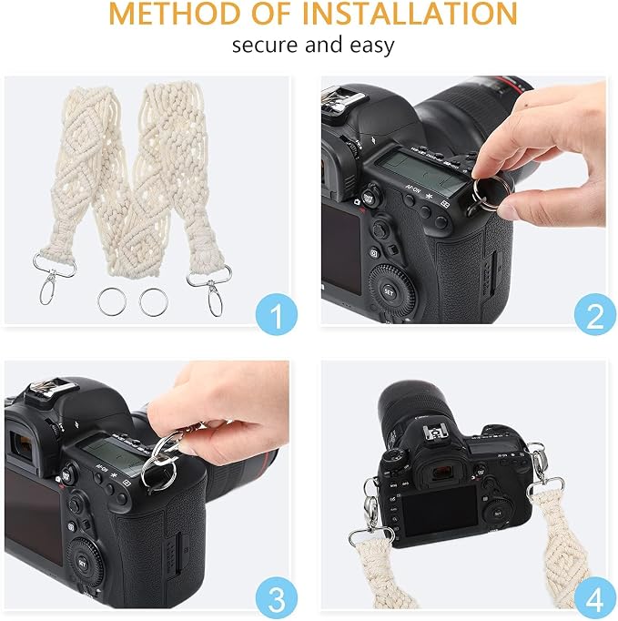 Weewooday Camera Strap for Photographers, 1.5" Soft Cotton Woven Camera Strap