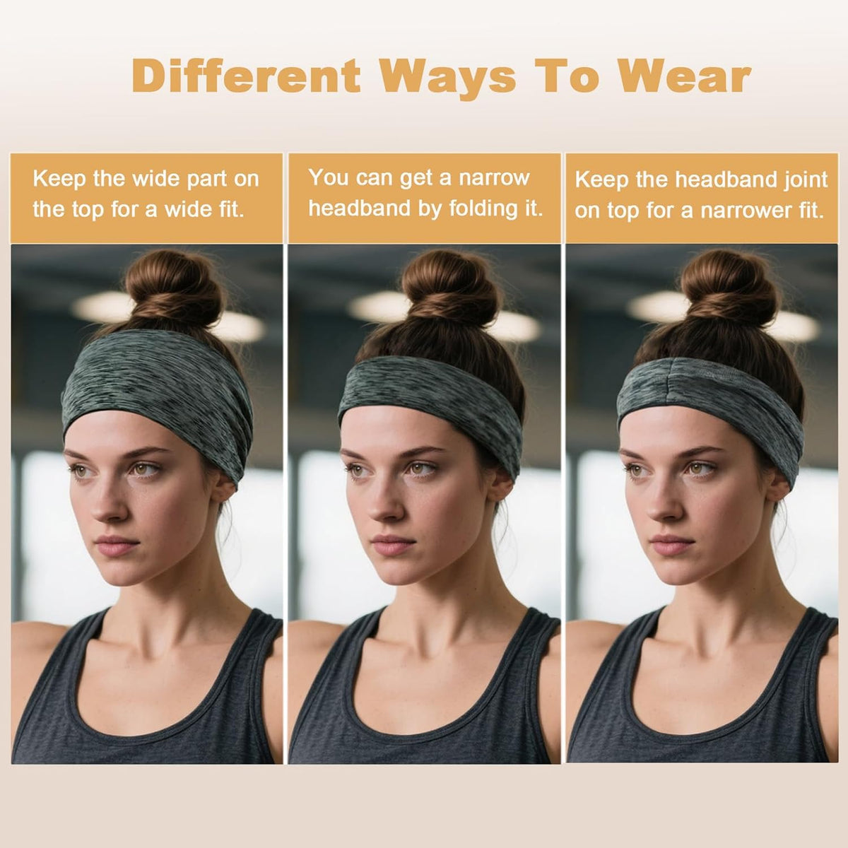 Skiennix Wide Headbands for Women - No Slip Hair Bands for Sports & Yoga | Soft, Stretchy, Sweat-Wicking