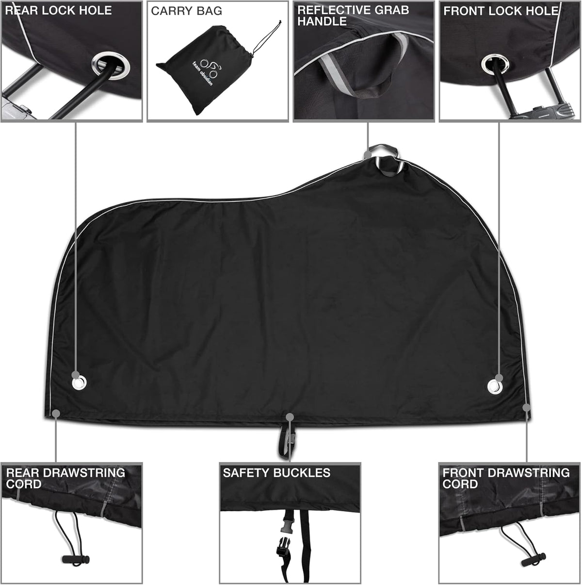 TeamObsidian Bike Cover - Heavy-Duty Waterproof Storage for 1-3 Bikes | All-Season Protection