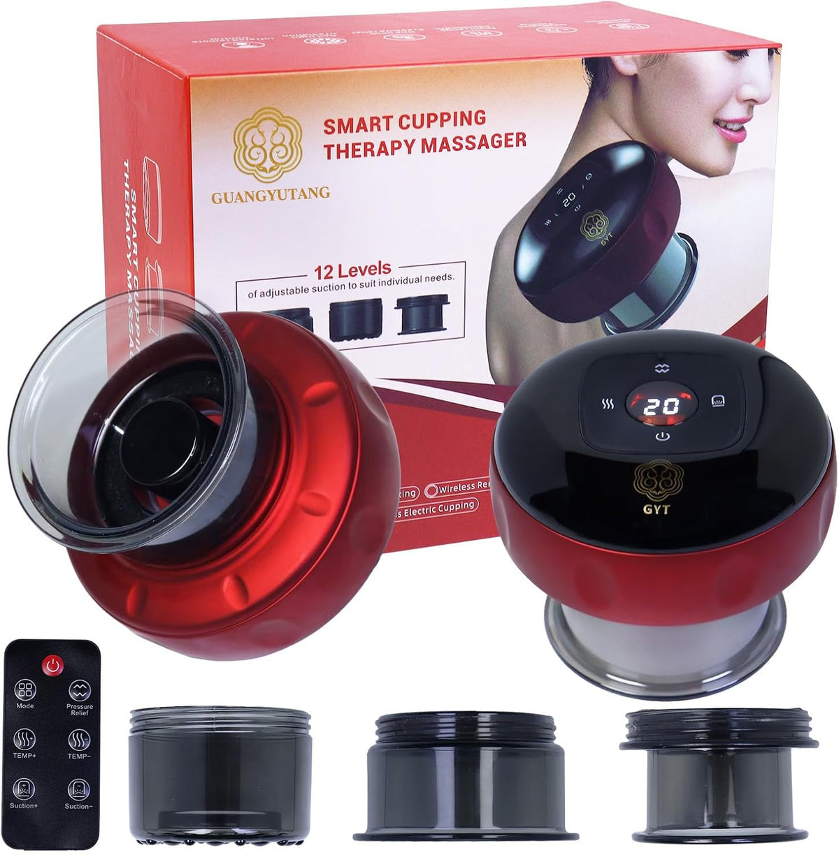 Skiennix 6-in-1 Cupping Set - Electric Cupping Therapy Massager with Heat & Red Light | Portable Pain Relief Device