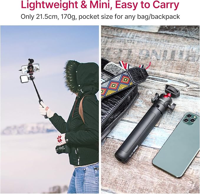 ULANZI MT-16 Extendable Mini Camera Tripod, 4 Levels Adjustment 360° Ball Head