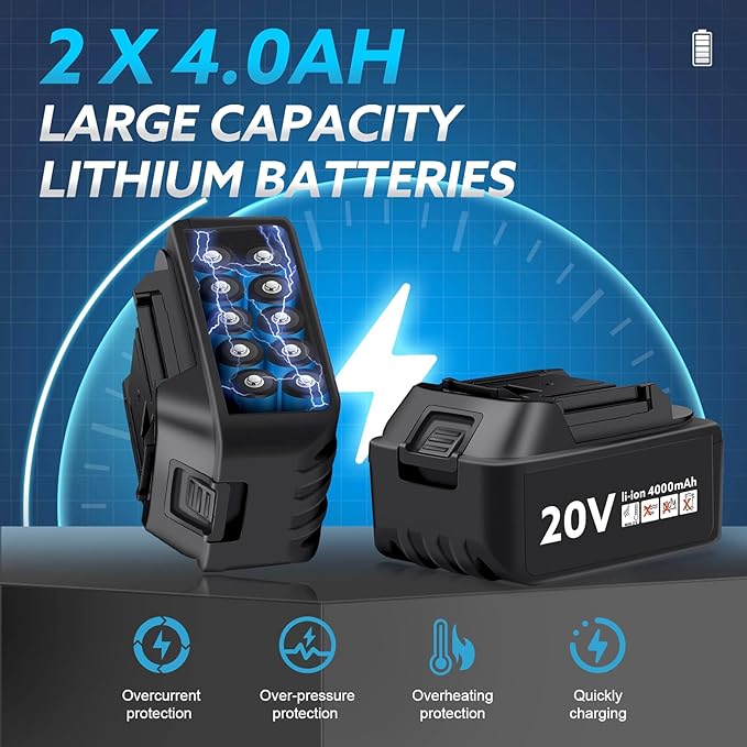 SPICIMOMO Cordless Impact Wrench 1/2 Inch - 600N.m Battery Powered High Torque Impact Gun with 2 Packs 4.0Ah Batteries, Electric Impact Driver/Drill for Auto Repair, Home DIYers and Mechanics