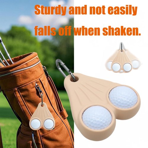Cowenhey Funny Golf Ball Sac Holder, Silicone Golf Ball Holder Pouch, Portable Golfs Balls Storage Bag Golf Accessories for Men Gifts, Prank Fake Saggy Gift (Brown)