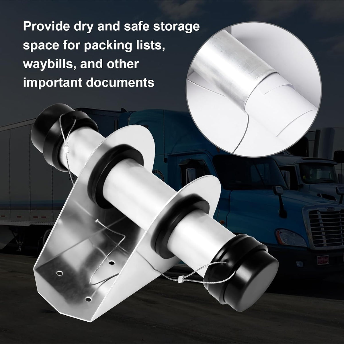Trailer Document Holder Waterproof Registration Card Box with End Caps for Truck Trailers Body Auto Vehicle Tractor Insurance Aluminum 1-5/8" x 9-7/16" Tube Style (8 Pack)