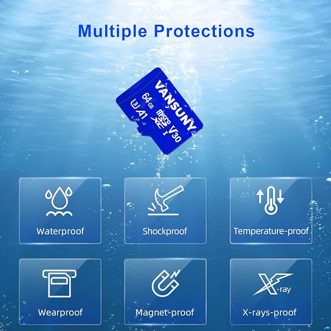 Vansuny Micro SD Card 64GB 5 Pack microSDXC Memory Card