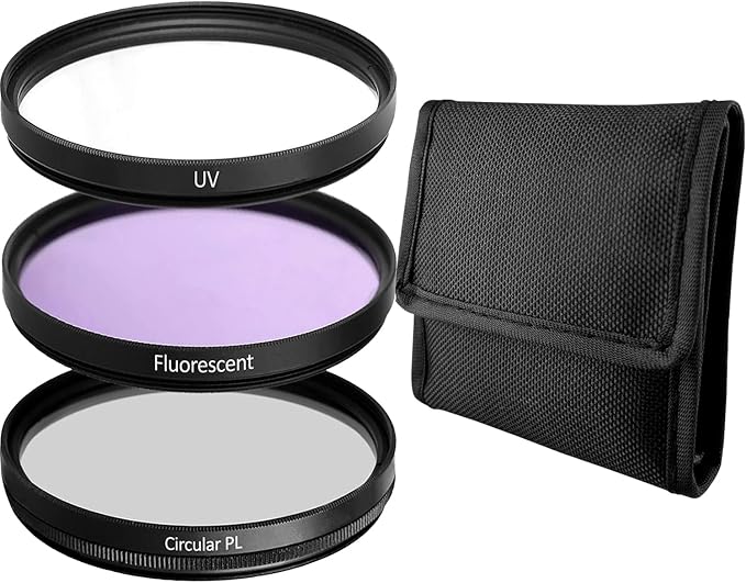 52MM Lens Filter Kit Bundle Pro, Includes CPL, FL-D Universal