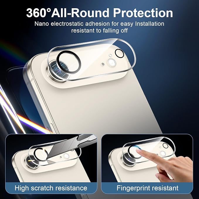 NEW'C 3x Screen Protector for iPhone Air+ 3x Camera Lens Protector, Sensor