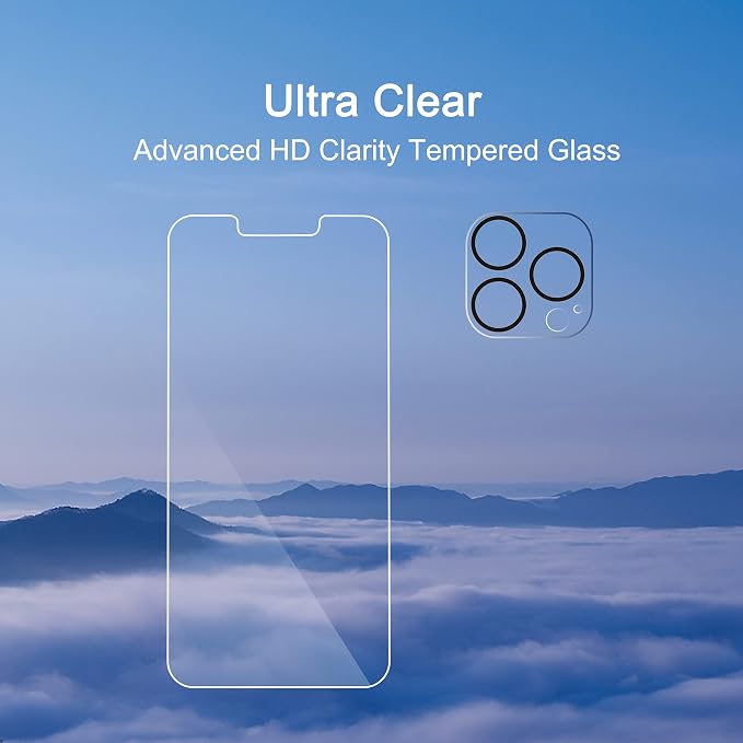 Ailun 2Pack Screen Protector for iPhone 13 Pro Display 2021 + 2 Pack Camera