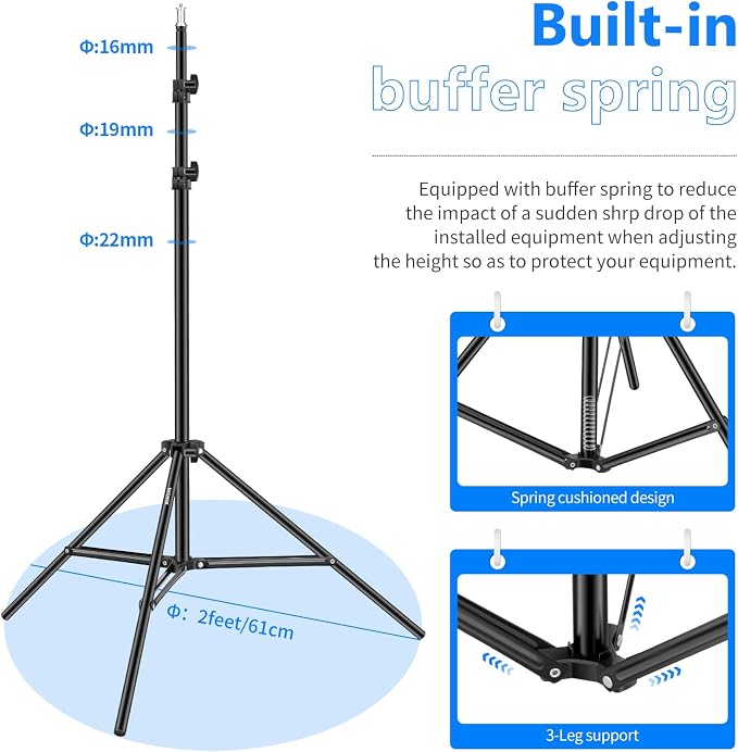 Neewer 75"/6 Feet/190CM Photography Light Stands
