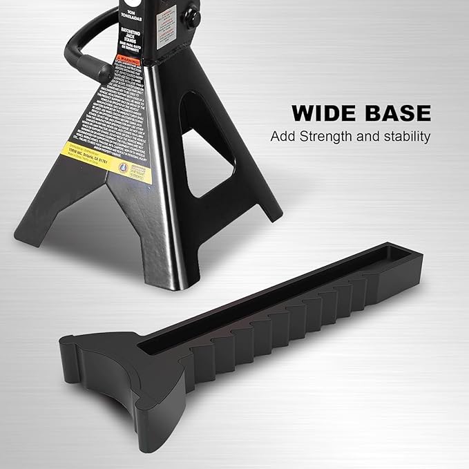 Torin AT43202B-1 Steel Jack Stands: 3 Ton (6,000 lb.) Capacity, Black, 1 Pair
