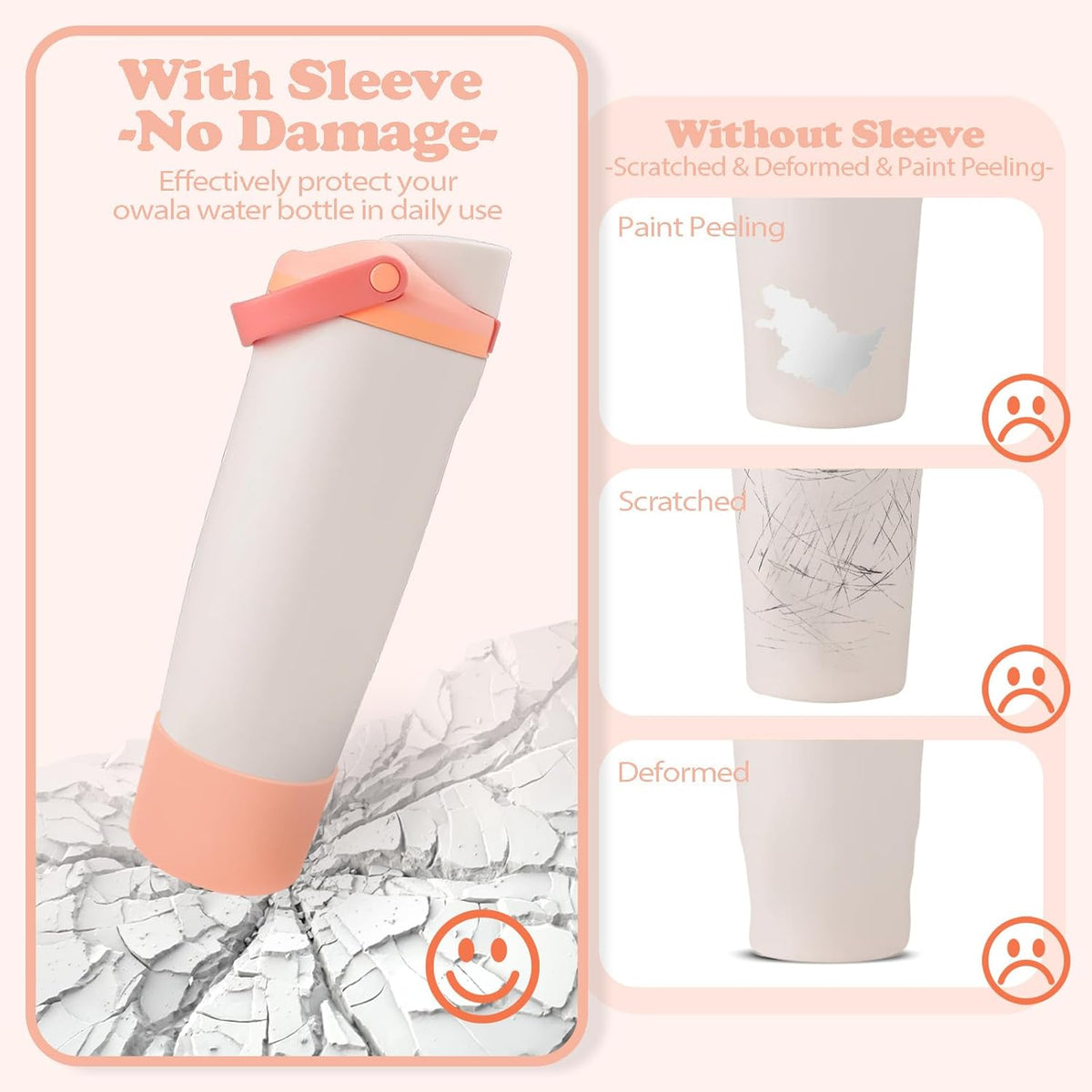 Owala Silicone Boot - Non-Slip, Scratch-Resistant Stability Enhancer for 30oz & 40oz Bottles | 18 Colors Available (Sparkling Sherbet)