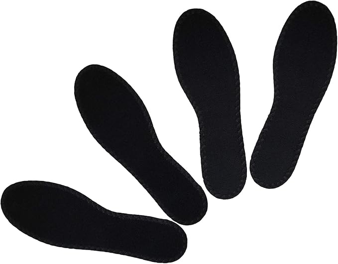 Happystep Cotton Terry Cloth Insoles, Barefoot Shoe Inserts, Sweat Absorption, Odor Control, Moisture-Wicking, Washable and Reusable, Zero Drop Shoe Insoles, 2 Pairs of Black (Men Size 8)