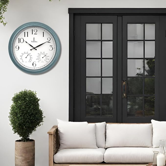18 inch Outdoor Clocks for Patio Large Waterproof