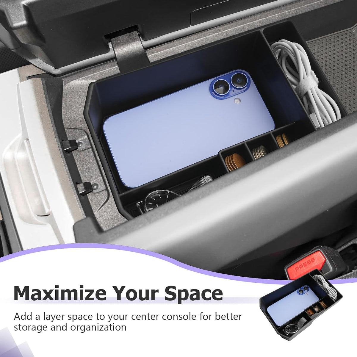 LUWU 2022-2026 BMW iX Center Console Organizer xDrive45 xDrive60 M70 Armrest Storage Box Armrest Organizer Insert Tray 2025 2026 BMW iX Accessories