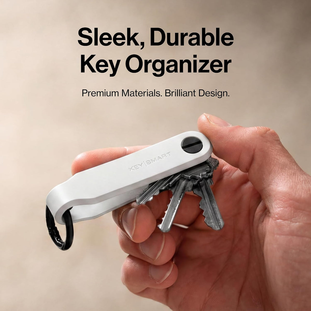 KeySmart Loop - Keychain Key Holder, FKM Silicone, Compact Key Organizer for Key Chain, Clutter-Free Compact EDC Key Chains