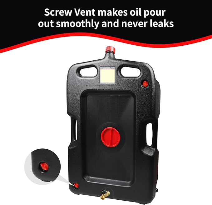 AA075 15 Gallon Oil Drain Pan - 58 Quart Large Opening with Seal Cap for Easy Access and Leak-Free, Screw Vent for Smooth Oil Pour Out - Ideal Oil Change Pan for Cars and Trucks