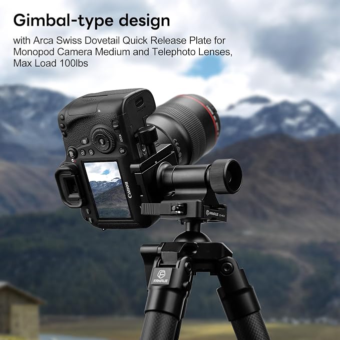Monopod Gimbal Head with Arca-Swiss Dovetail Quick Release Plate | Rapid