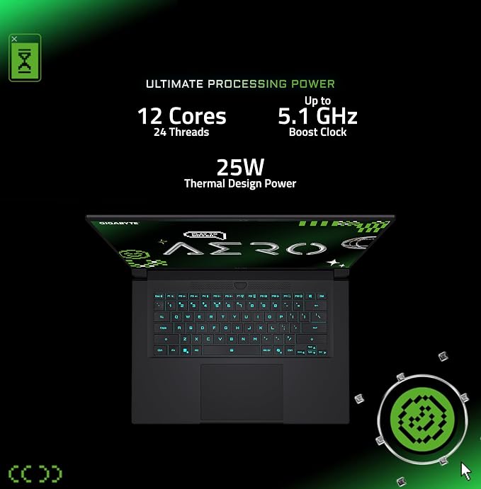 GIGABYTE AERO X16, Copilot+ PC - 165Hz 2560x1600 WQXGA - Manufactured by NVIDIA GeForce RTX 5070 - AMD Ryzen AI 9 HX 370-1TB SSD with 32GB DDR5 RAM - Windows 11 Home - Space Gray - 2WHA3USC64AH