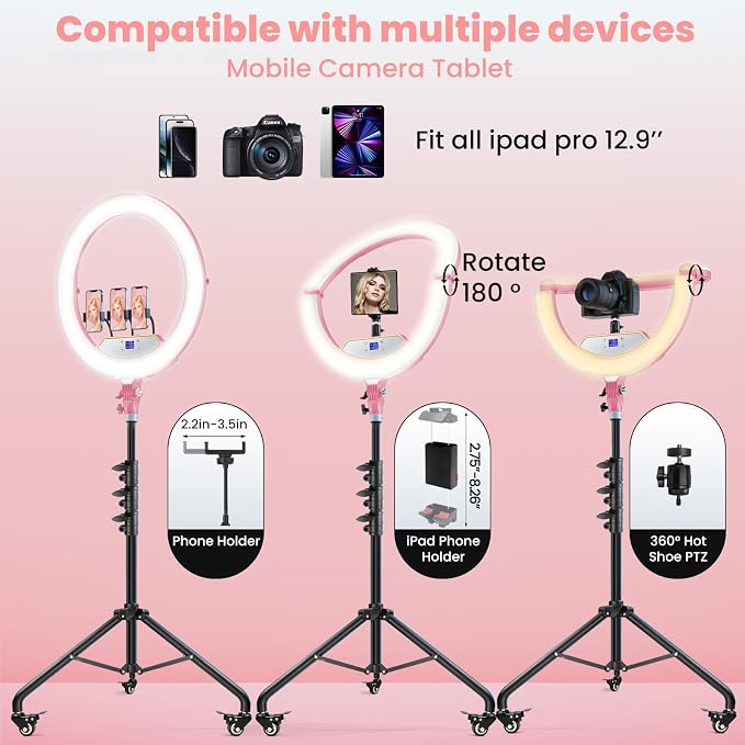 22" Foldable Ring Light with Stand