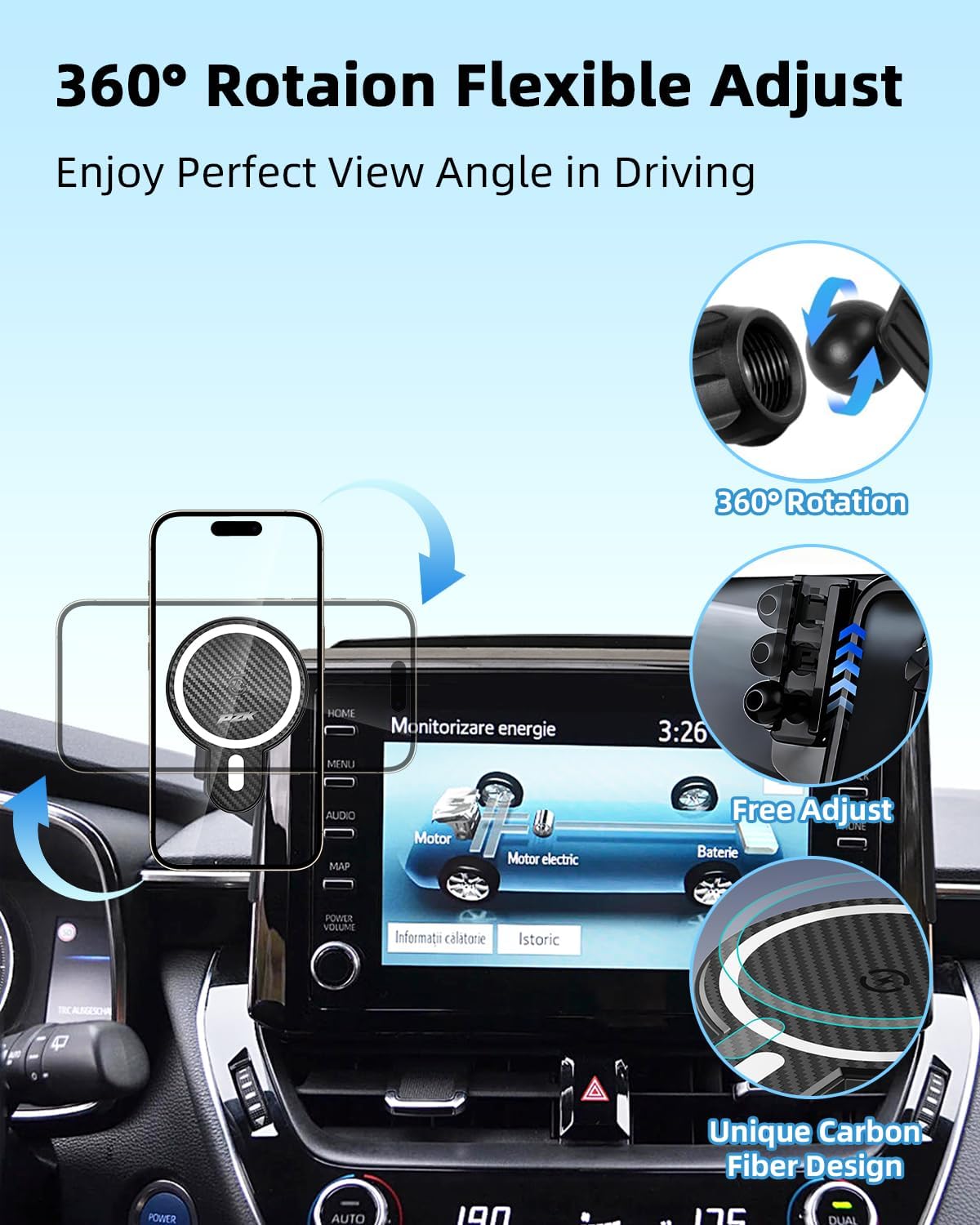 PZK Car Phone Mount for 2019-2026 Toyota Corolla/Corolla Cross 2022-2026