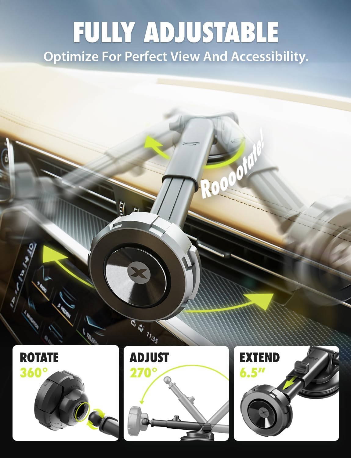 Bracketron MagAlign Max MagSafe Car Phone Mount Dashboard Windshield Holder