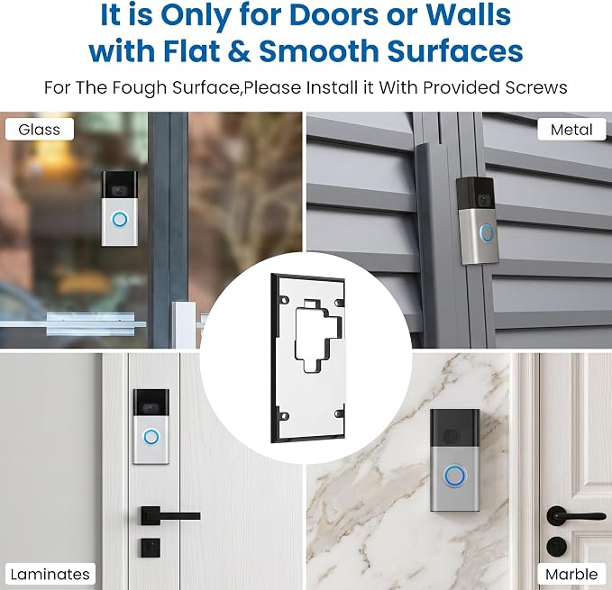 No-Drill Adhesive Doorbell Mount